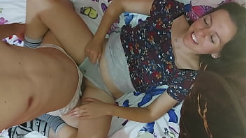 Cute Stepsister Plays With Stepbrother’s Big Cock And They End Up Fucking
