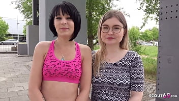German Scout Convinces Two Tender Berlin Girls For Their First Ffm Threesome