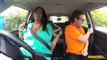 Ebony Bbw Removes Her Large Underwear For Steamy Car Sex In Fake Driving Lesson