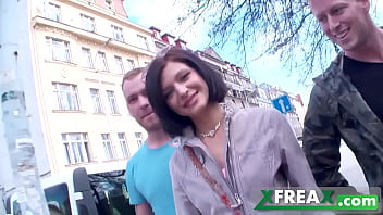 Ukrainian Woman Lina Arian Enjoys Outdoor Fun Before Joining Three Men For Group Pleasure At Home