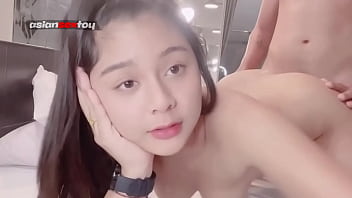 Sweet Asian Girl With An Adorable Grin Enjoys Doggy Style