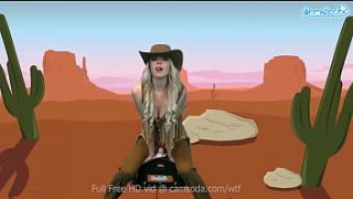 A Young Blonde Cowgirl Mounts A Sybian Machine