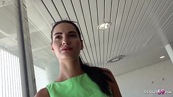 German Scout – Slim Vacation Teen Megan Discusses Public Sex At Pickup Audition