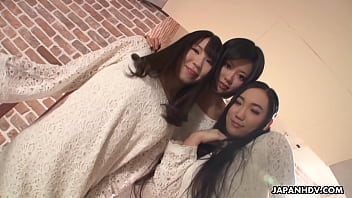 Three Asian Women Enjoying Oral Pleasure Together