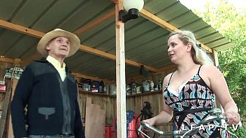 Young Woman With Curvy Figure Enjoys A Threesome With An Older Gentleman
