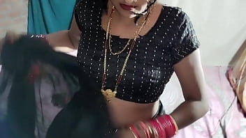 Indian Desi Video Featuring A Black Saree With Blouse, Petticoat, And Panty