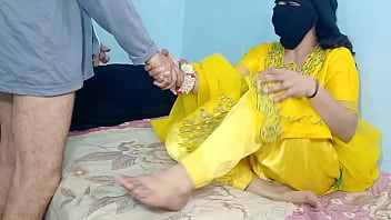 Desi Bhabhi In Yellow Dress Enjoys Intimate Cowgirl And Reverse Cowgirl Positions
