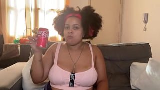Plump Lady Sipping And Belching And Breaking Wind