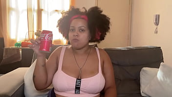 Plump Lady Sipping And Belching And Breaking Wind